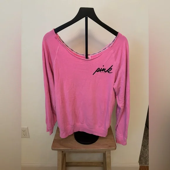 Victoria’s Secret PINK Off-the-Shoulder Slouchy Sweatshirt – Size M - Picture 1 of 3